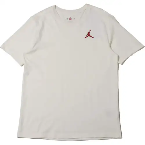 Jordan Jumpman T Shirts Men's White Crew Neck Moderate Straight Fit