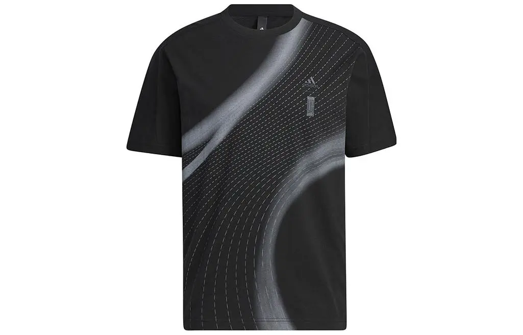 Adidas T-Shirts Men's Black Crew Neck Moderate Straight Fit