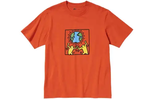 UNIQLO T Shirt Unisex Orange Brown