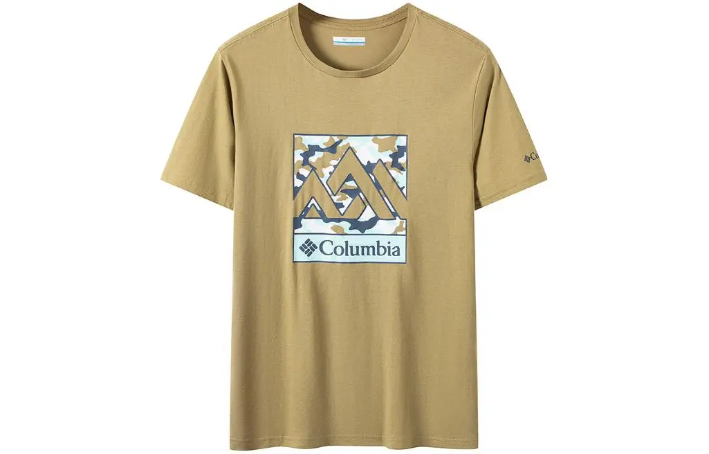 Columbia T-Shirts Men's Brown Crew Neck Moderate Straight Fit