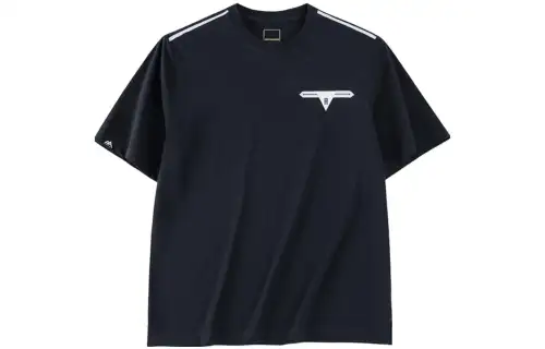 ANTA T Shirts Men's Black Crew Neck Moderate Straight Fit