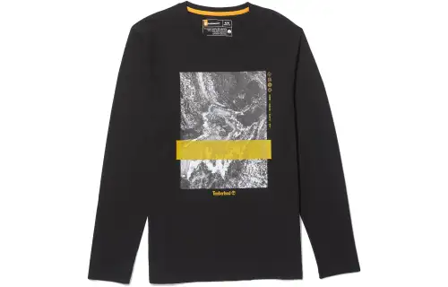 Timberland T Shirts Men's Black Crew Neck Moderate Straight Fit