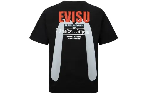 EVISU T Shirts Men's Crew Neck Moderate Straight Fit