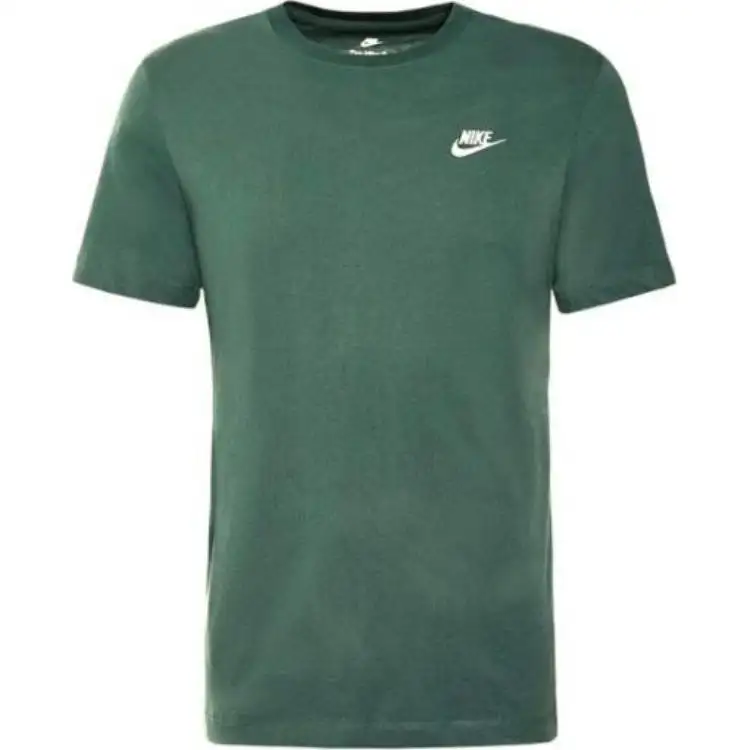 Nike T Shirts Men's Dark Green Crew Neck Moderate Straight Fit
