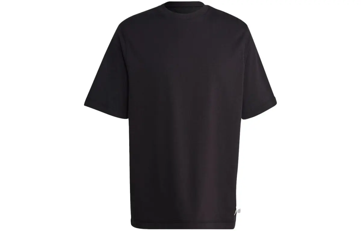 Adidas T-Shirts Men's Jet Black Crew Neck Moderate Straight Fit