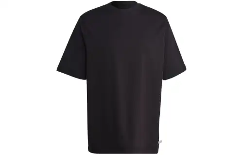 Adidas T Shirts Men's Jet Black Crew Neck Moderate Straight Fit