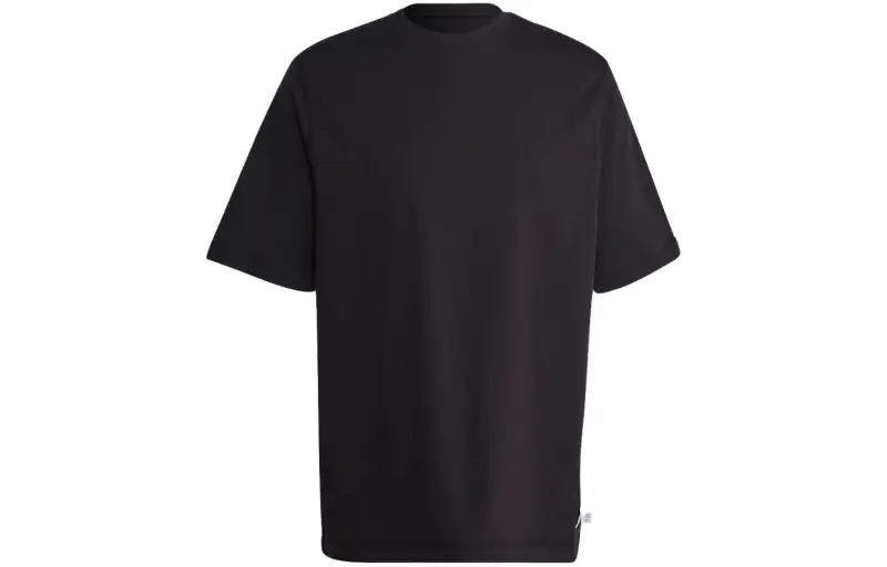 Adidas T Shirts Men's Jet Black Crew Neck Moderate Straight Fit