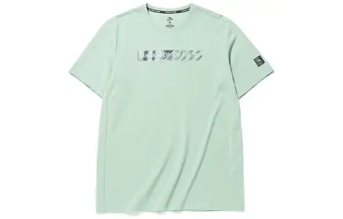 ANTA Variety Training Collection T Shirts Men's Green Crew Neck Moderate Straight Fit