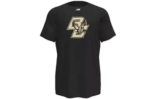 New Balance T Shirts Men's Black Crew Neck Moderate Straight Fit