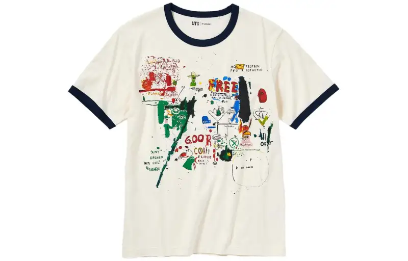 UNIQLO T Shirts Unisex Ivory Crew Neck Moderate Straight Fit