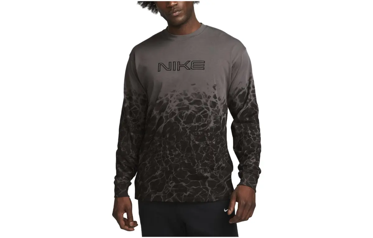 Nike T-Shirts Unisex Gray Black Crew Neck Moderate Straight Fit