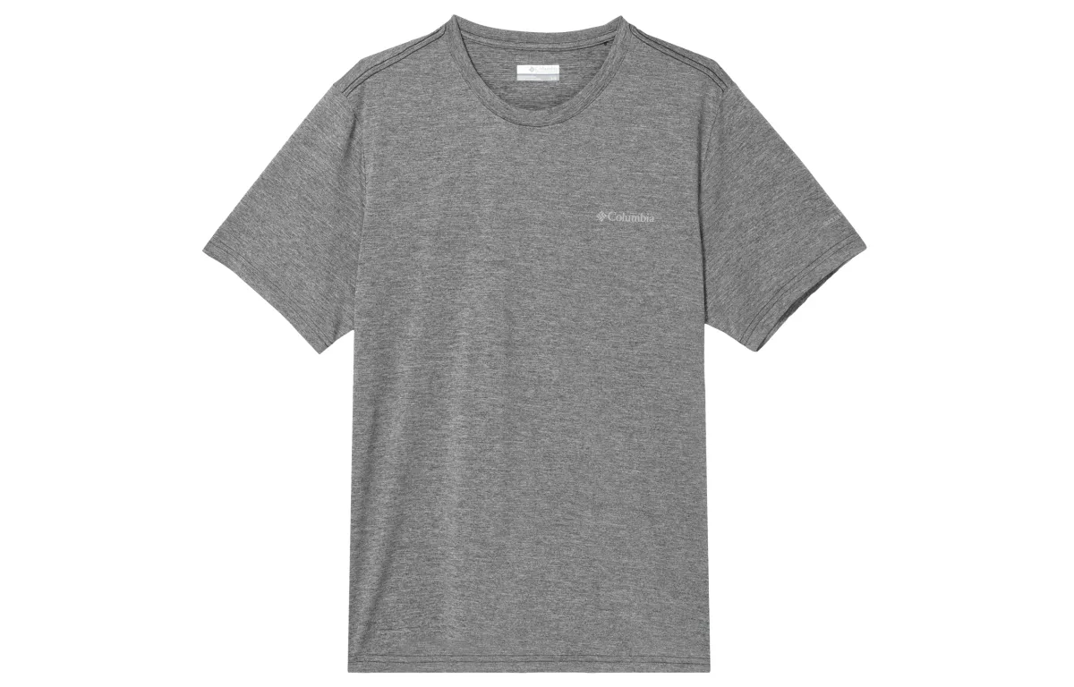 Columbia T-Shirts Men's Gray Crew Neck Moderate Straight Fit