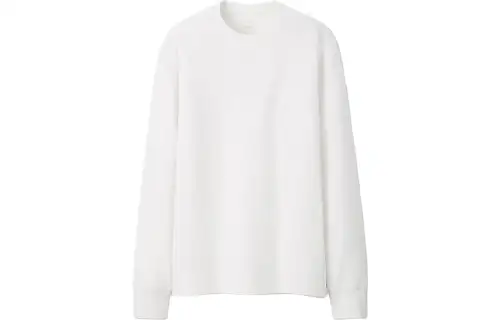 UNIQLO T Shirts Unisex White Crew Neck Moderate Straight Fit