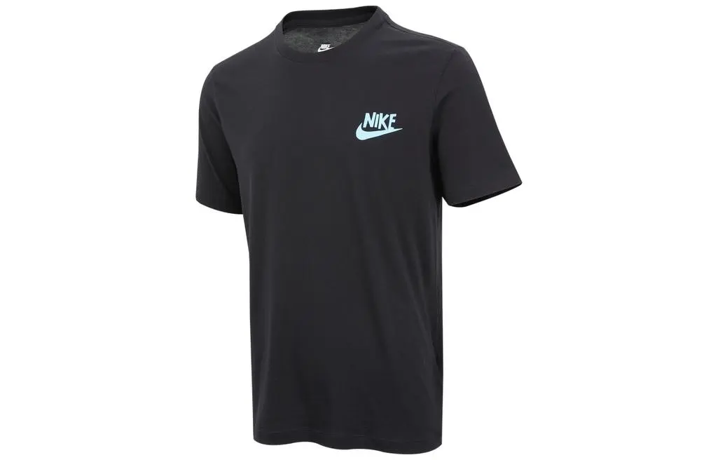 Nike T-Shirts Men's Black Crew Neck Moderate Straight Fit