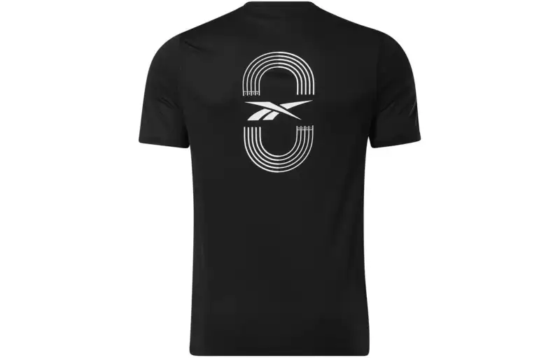 Reebok RUNNING GFX TEE T Shirt Men's Black