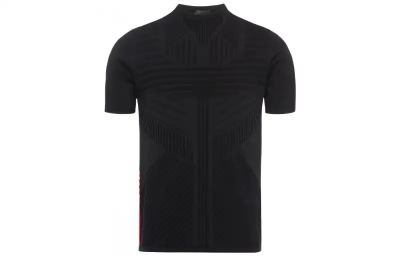 PRADA T Shirts Men's Black Crew Neck Moderate Straight Fit