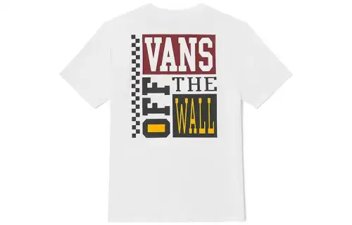 Vans T Shirts Unisex White Crew Neck Moderate Straight Fit
