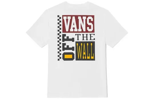 Vans T Shirts Unisex White Crew Neck Moderate Straight Fit