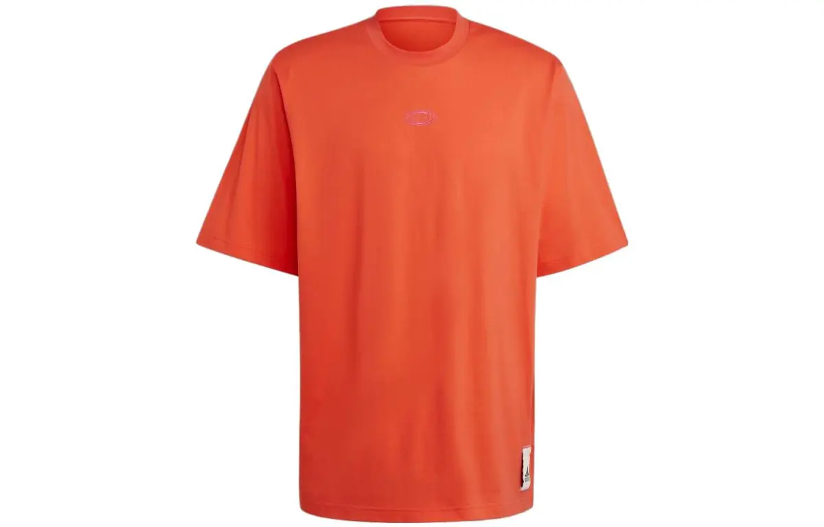 Adidas T-Shirts Unisex Bright Red Crew Neck Moderate Straight Fit