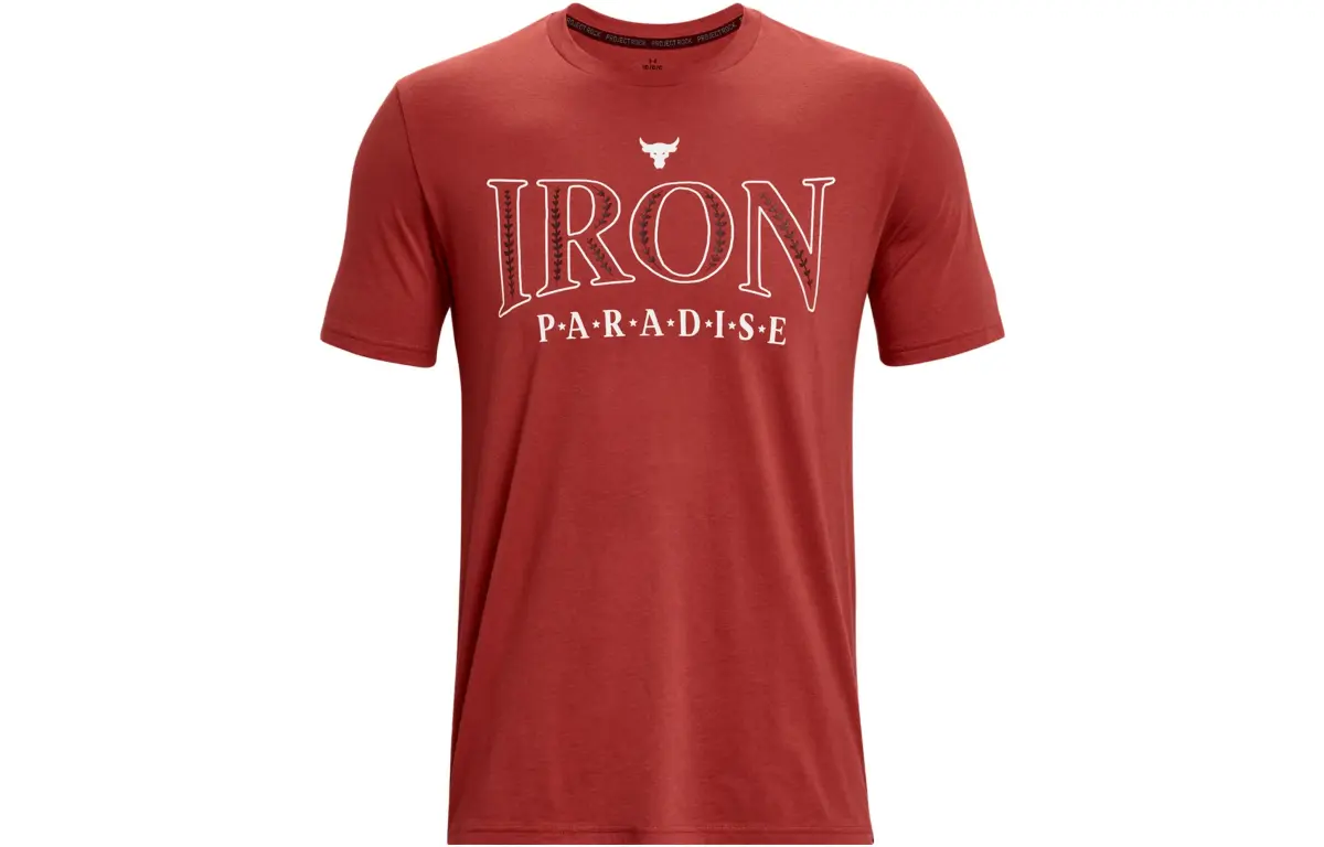 Under Armour T-Shirts Men's Red Crew Neck Moderate Straight Fit