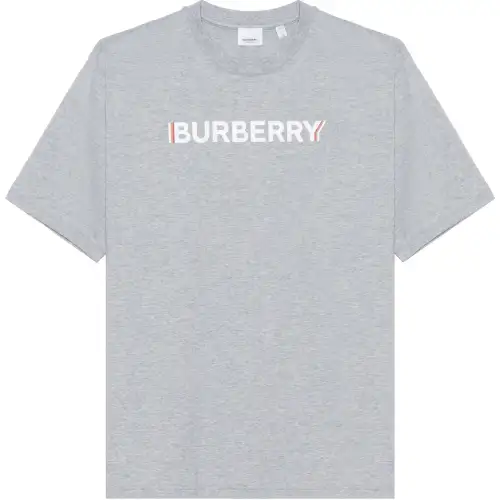Burberry T Shirts Men's Gray Crew Neck Moderate Straight Fit