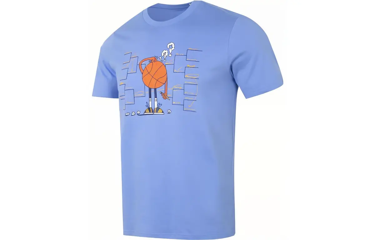 Adidas T-Shirts Men's Blue Crew Neck Moderate Straight Fit