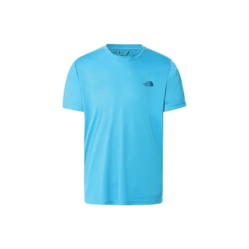 THE NORTH FACE T Shirts Men's Sky Blue Half Turtleneck Moderate Straight Fit