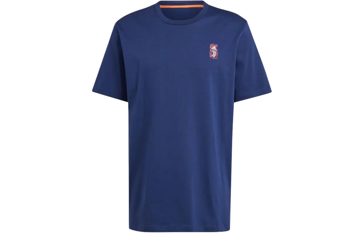 Adidas T-Shirts Men's Dark Blue Crew Neck Moderate Straight Fit