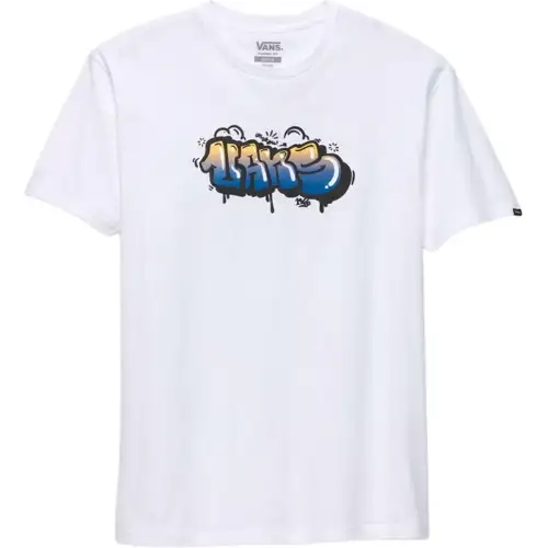 Vans T Shirts Men's White Crew Neck Moderate Straight Fit