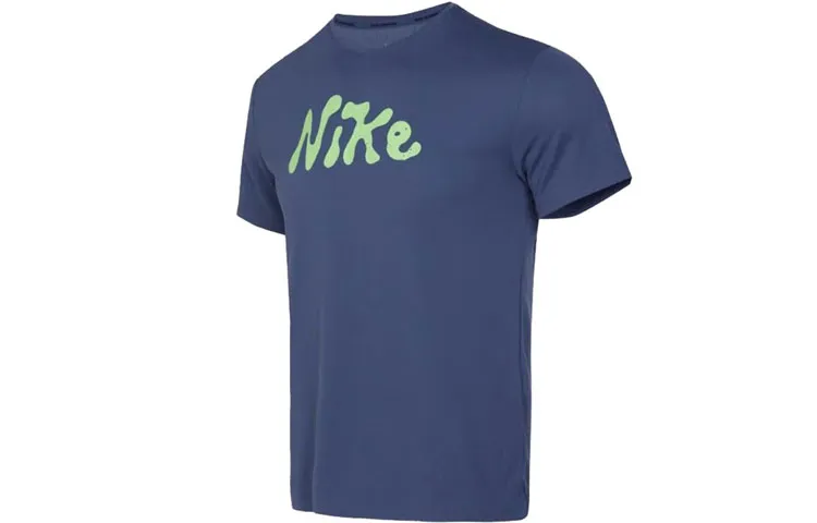 Nike T-Shirts Men's Dark Blue Crew Neck Moderate