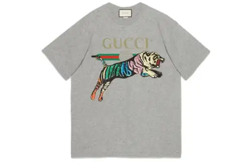 GUCCI Pre Owned 2010s Tiger Sequin T shirt