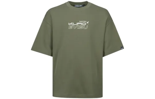 EVISU T Shirts Men's Dark Army Green Crew Neck Moderate Straight Fit