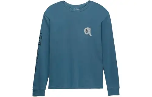 Vans T Shirts Unisex Cyan Crew Neck Moderate Straight Fit