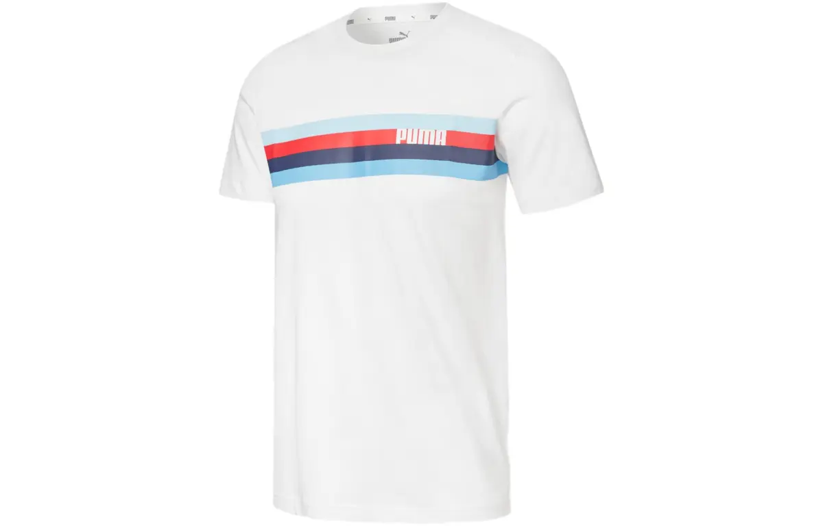PUMA Celebration T-Shirts Men's White Crew Neck Moderate Straight Fit