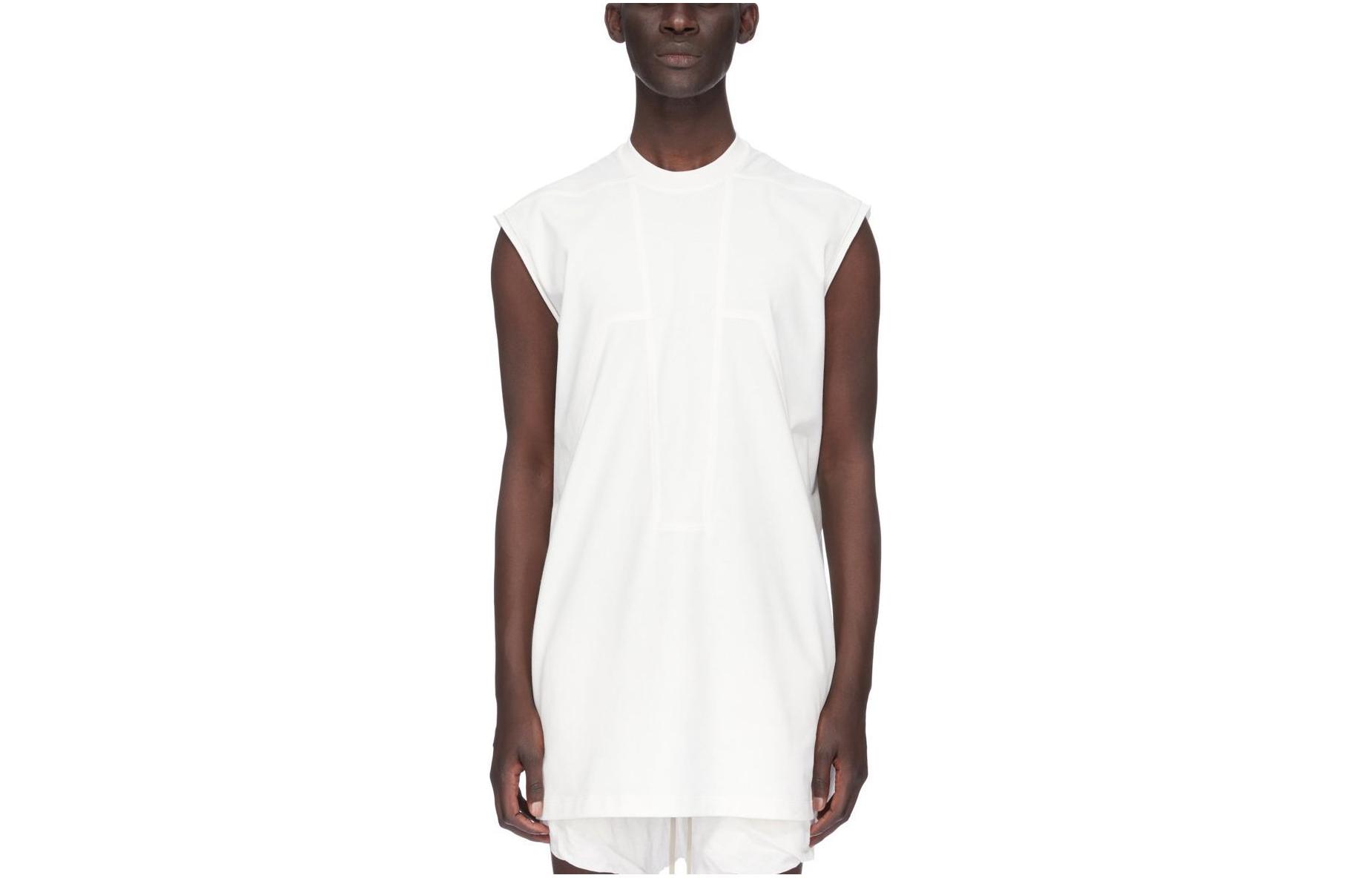RICK OWENS Splintered Tarp Sleeveless Tank Top