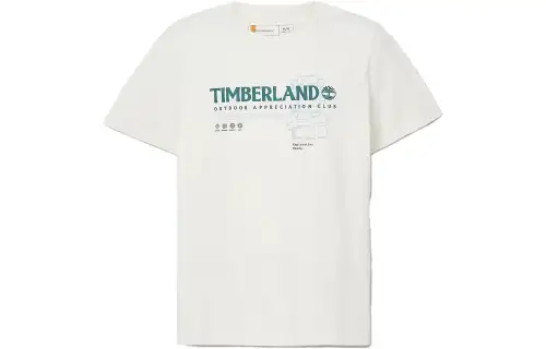 Timberland T Shirts Men's White Crew Neck Moderate Straight Fit