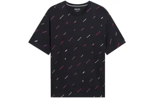 Li Ning T Shirts Unisex Black Crew Neck Moderate Straight Fit
