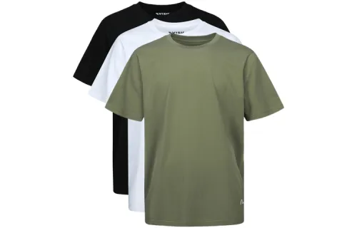 EVISU T Shirts Men's White/Black/Army Green Crew Neck Moderate Straight Fit