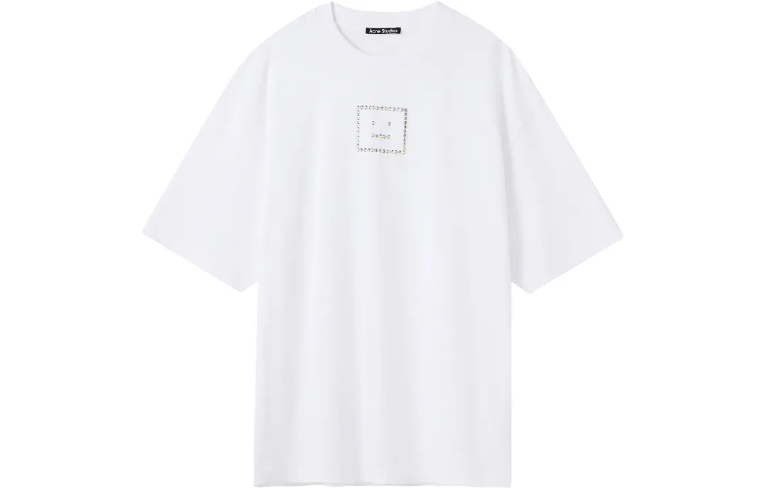 Acne Studios T Shirts Unisex White Crew Neck Moderate Straight Fit