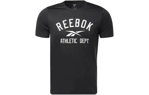 Reebok T Shirts Men's Black Crew Neck Moderate Straight Fit