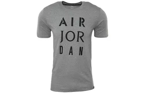 Jordan Air T Shirts Men's Gray Crew Neck Moderate Straight Fit
