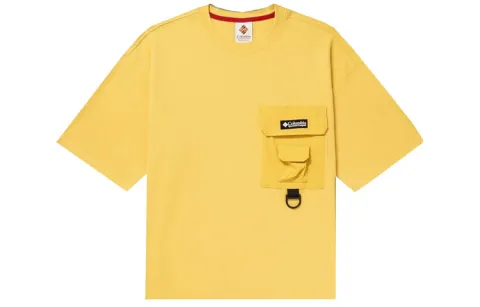 Columbia T-Shirts Men's Yellow Crew Neck Moderate