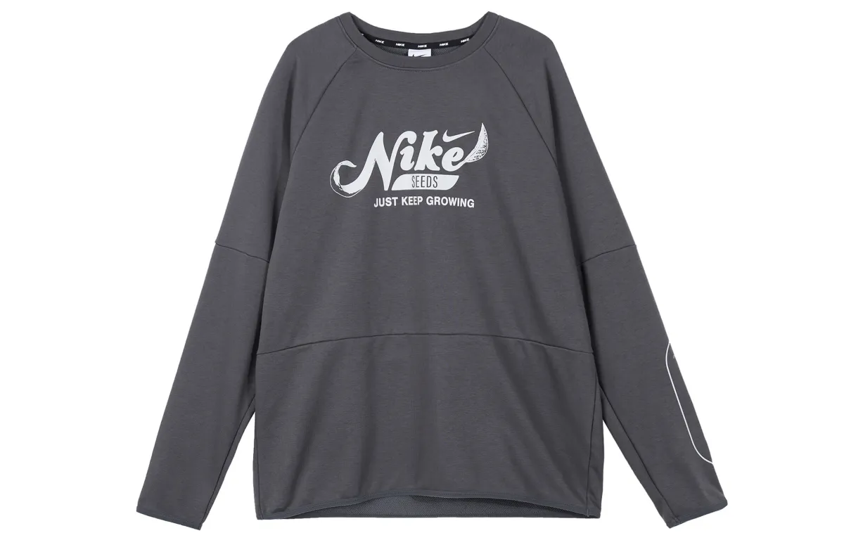 Nike T-Shirts Men's Iron Gray Crew Neck Moderate Straight Fit