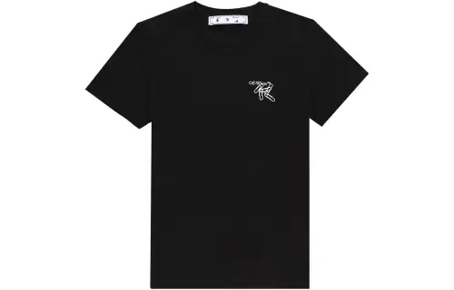 OFF WHITE T Shirts Men's Black Crew Neck Moderate