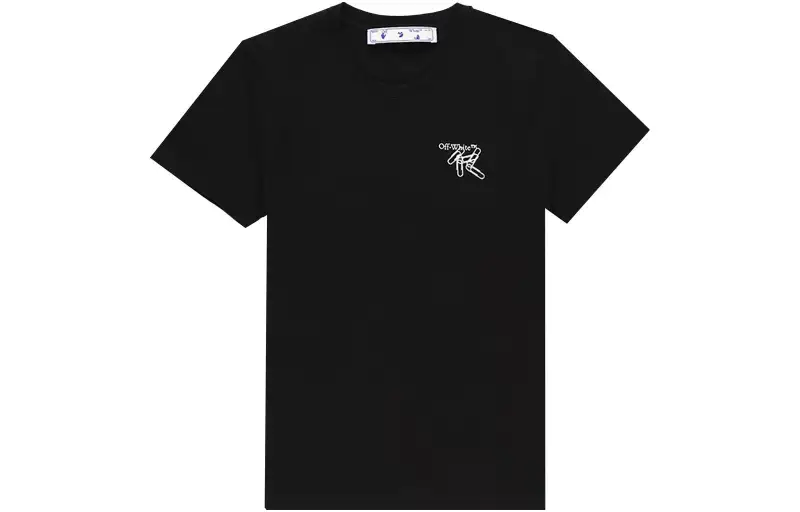 OFF WHITE T Shirts Men's Black Crew Neck Moderate