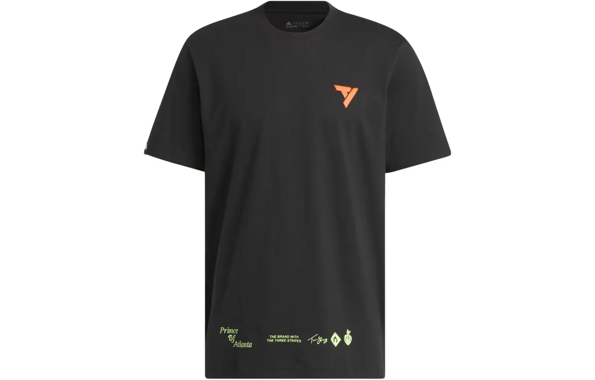 Adidas T-Shirts Men's Black Crew Neck Moderate Straight Fit