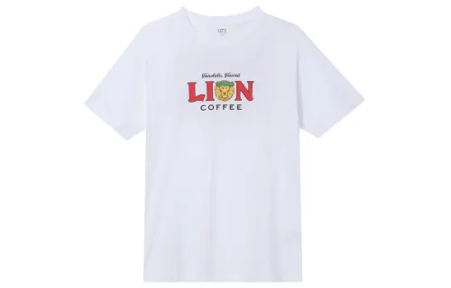 UNIQLO T Shirts Unisex White Crew Neck Moderate Straight Fit