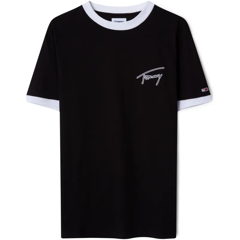 Tommy Hilfiger T-Shirts Men's Black Bds Crew Neck Moderate Straight Fit