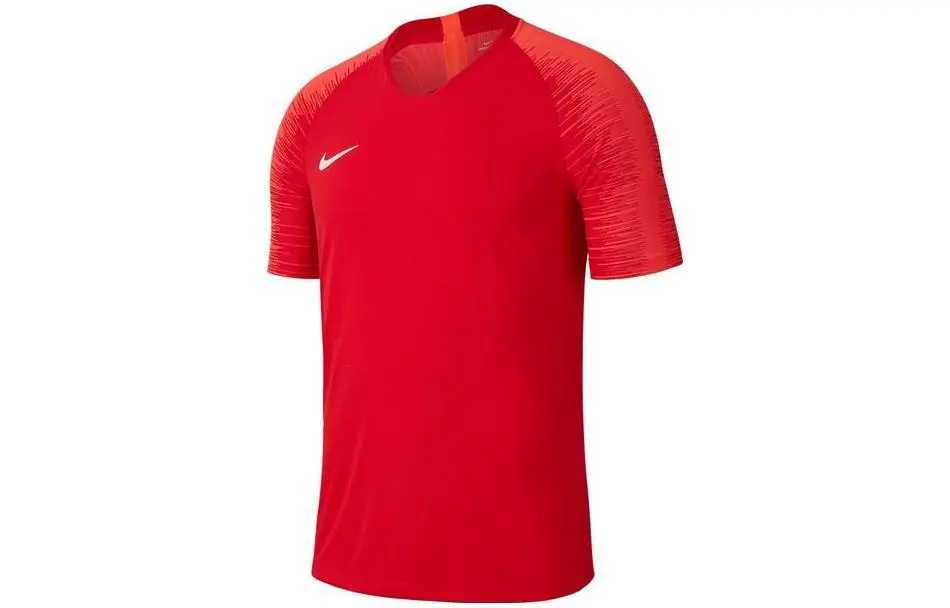 Nike T-Shirts Men's Red Crew Neck Moderate Straight Fit