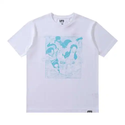 UNIQLO T Shirts Unisex White Crew Neck Moderate Straight Fit